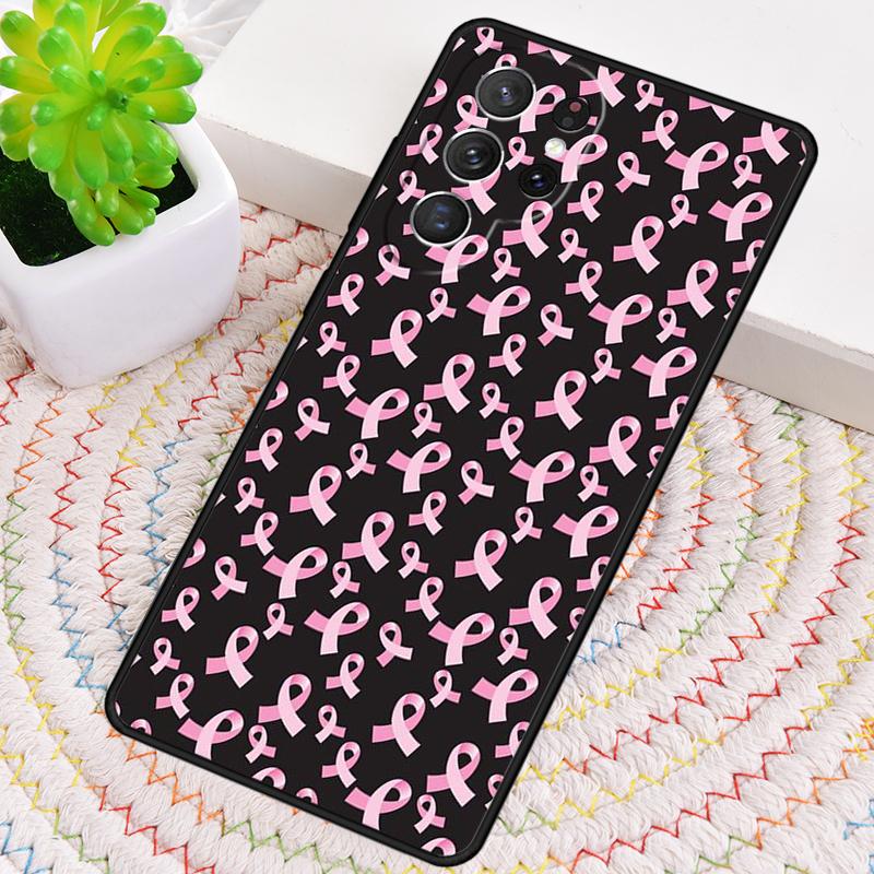 

Girly Breast Cancer pink Ribbon Silicone Phone Case For Samsung Galaxy note 10 pro S26 S24 S23 S22 S21 Plus S25Ultra Cover Galaxy S25+