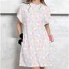 Korean-style Plus-size Hello Kitty print T-shirt Women's Summer Loose-fit Belly Covering Student Dress
