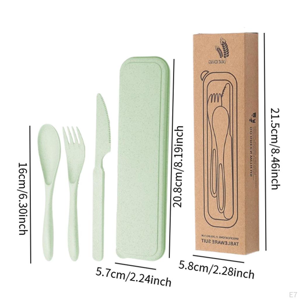 Travel Utensils Set Reusable Flatware Tableware for Hotel Outdoor Restaurant Beige