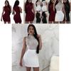 Elegant Sexy Shiny Women's Bodycon Dress With Diamond O Neck For Evening Embroidery