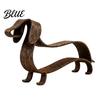 Wrought Iron Animal Decor Rustic Dachshund Metal Sculpture Minimalist Line Art Dog Statue Vintage Small Figurines Wiener Tabletop Figurine