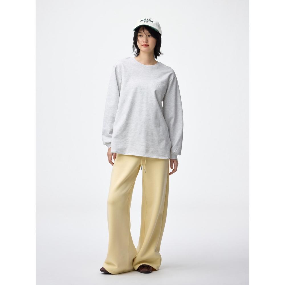 Gu By Uniqlo LighT SweaT Oversized T  Long Sleeve 