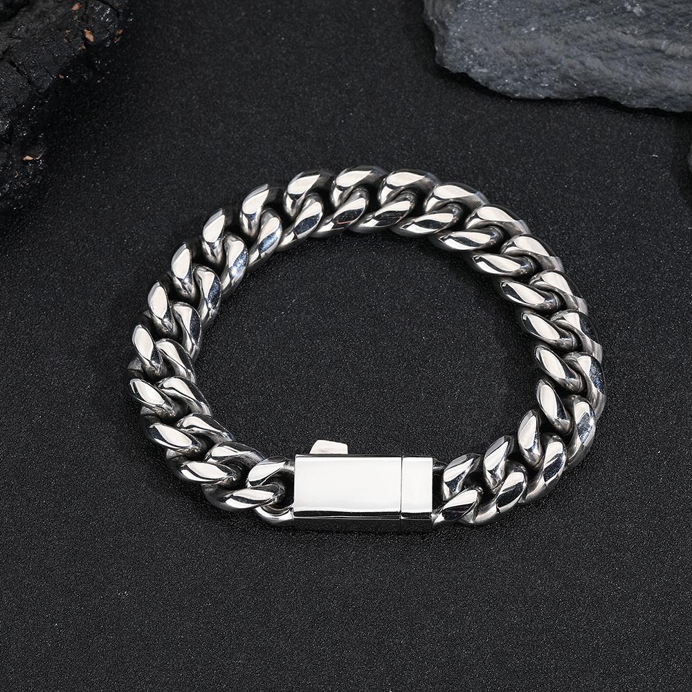 6mm 8mm 10mm 12mm Hip Hop Cuban Link Chain Necklace Fashion Jewelry Stainless Steel Chain for Men Gift Free Laser Name