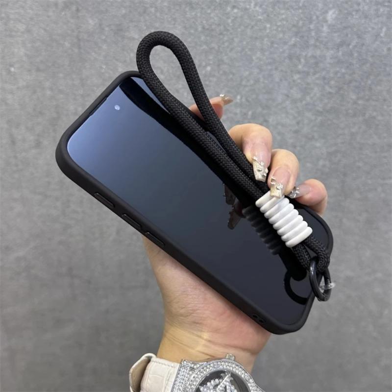 For Magsafe Translucency Contrast Lanyard Case For iPhone 17 Pro 16 15 Pro Max 14 11 12 13 Hand Wrist Strap Matte Clear Cover