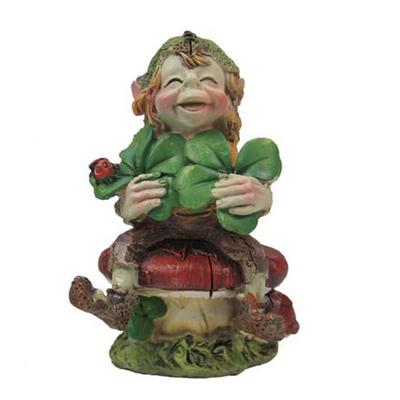 [R7094] - Reçine heykelcik 'Şanslı Peri' yonca - 8 cm