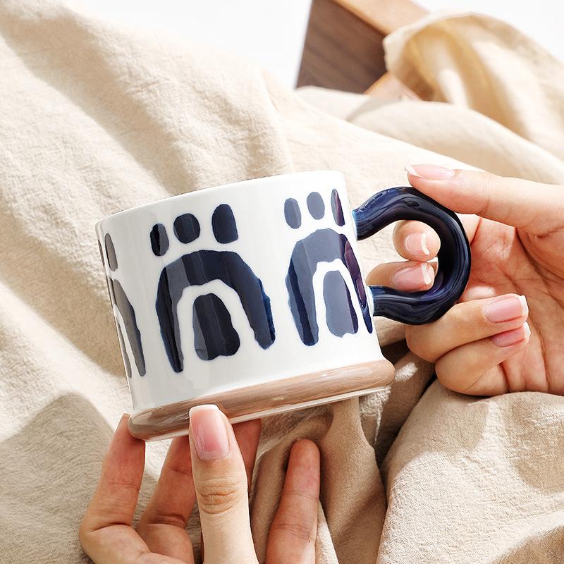 Japanese Underglaze Hand-Painted Ceramic Cup Large Capacity Mug Coffee Cup Breakfast Cup Office Tea Cup Couple Cup