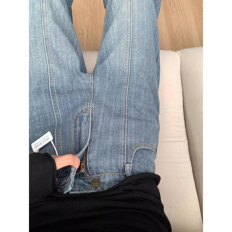Vintage High Waist Wide Leg Jeans Women Textured Flowy Long Pants Spring Autumn Fashion