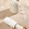 Pet hair remover roller, adhesive roller for pet hair, fun cat design, replaceable and wallmounted
