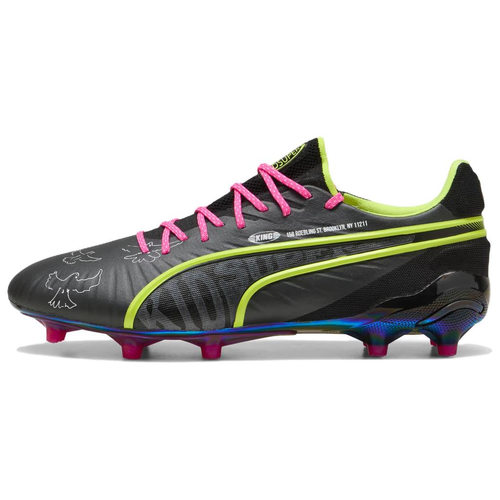KidSuper Studios X Puma King Ultimate FG AG World Cup Pack Unisex Sneakers Black Electric-Lime Strong-Grey 108437-01