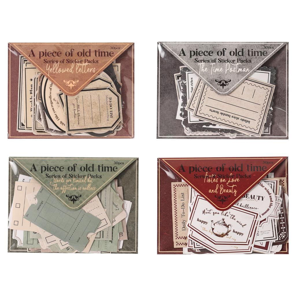 TIANZI 30/120 Sheets One Paper Old Time Series Retro Old Time Handmade Account Decoration Collage Material Stationery Supplies