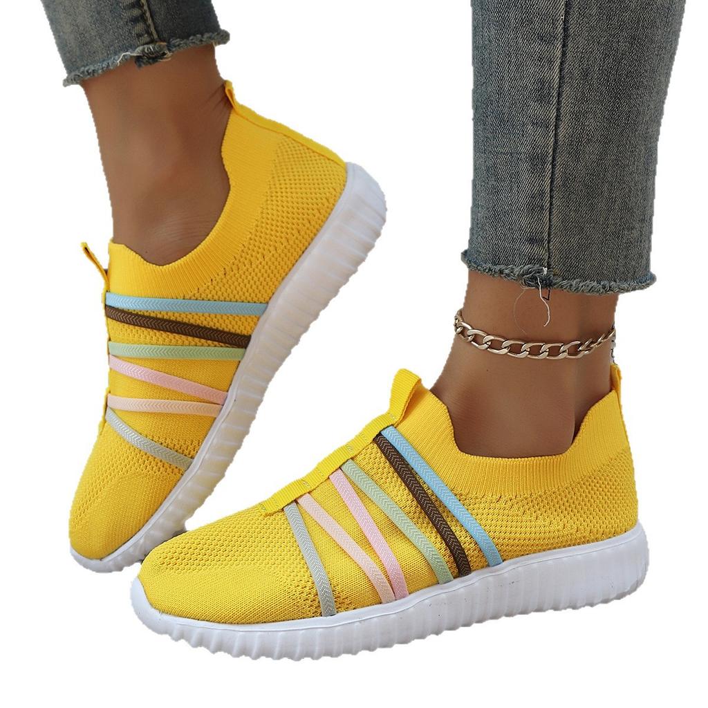 Women's shoes summer new fly-woven shoes large size casual single shoes light sports shoes