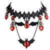 Vintage Halloween Necklace Dark Style Bat Earrings Steampunk Gothic Choker  Party Costume