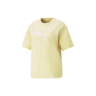 Camisola de Gola Redonda com Estampa Animal Manga Curta T-Shirt Mulher T-Shirt Amarelo 673107-42