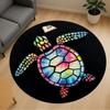 1pc Sea Turtle Stained Glass Round Chair Mat Office Area Rug - Non-Slip, Floor Mat for Office, Bedroom, Ideal Home Decor Gift P0105070
