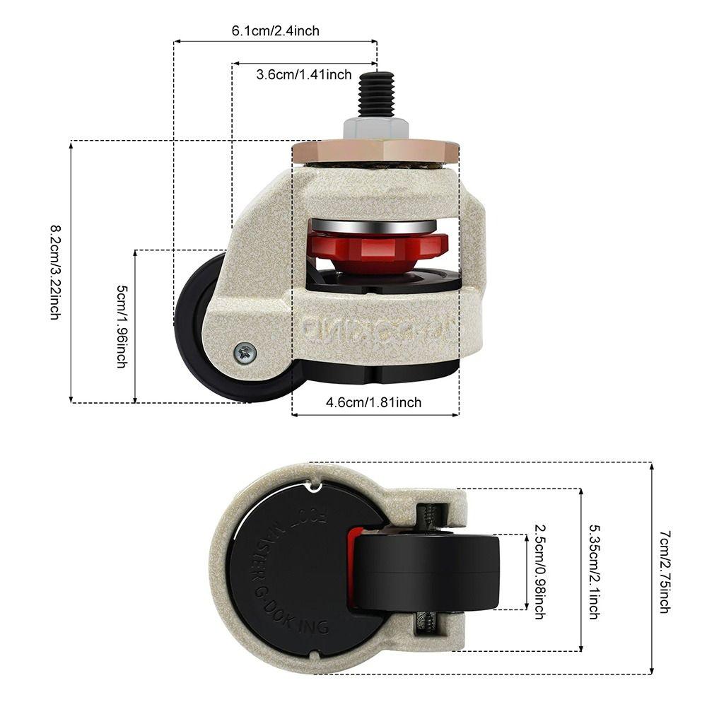 1Pcs Adjustable Height Leveling Caster Wheels 40S/60S/80S Machinery Caster Furniture Machine Feet
