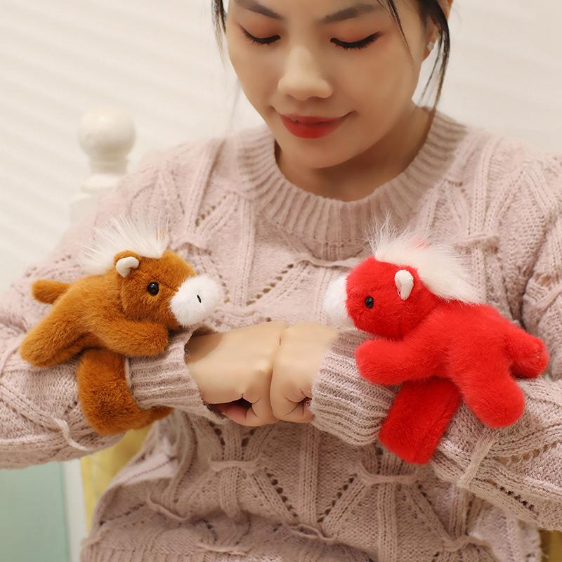 Cute pony snapping ring plush toy doll pony doll children's company soothing doll
