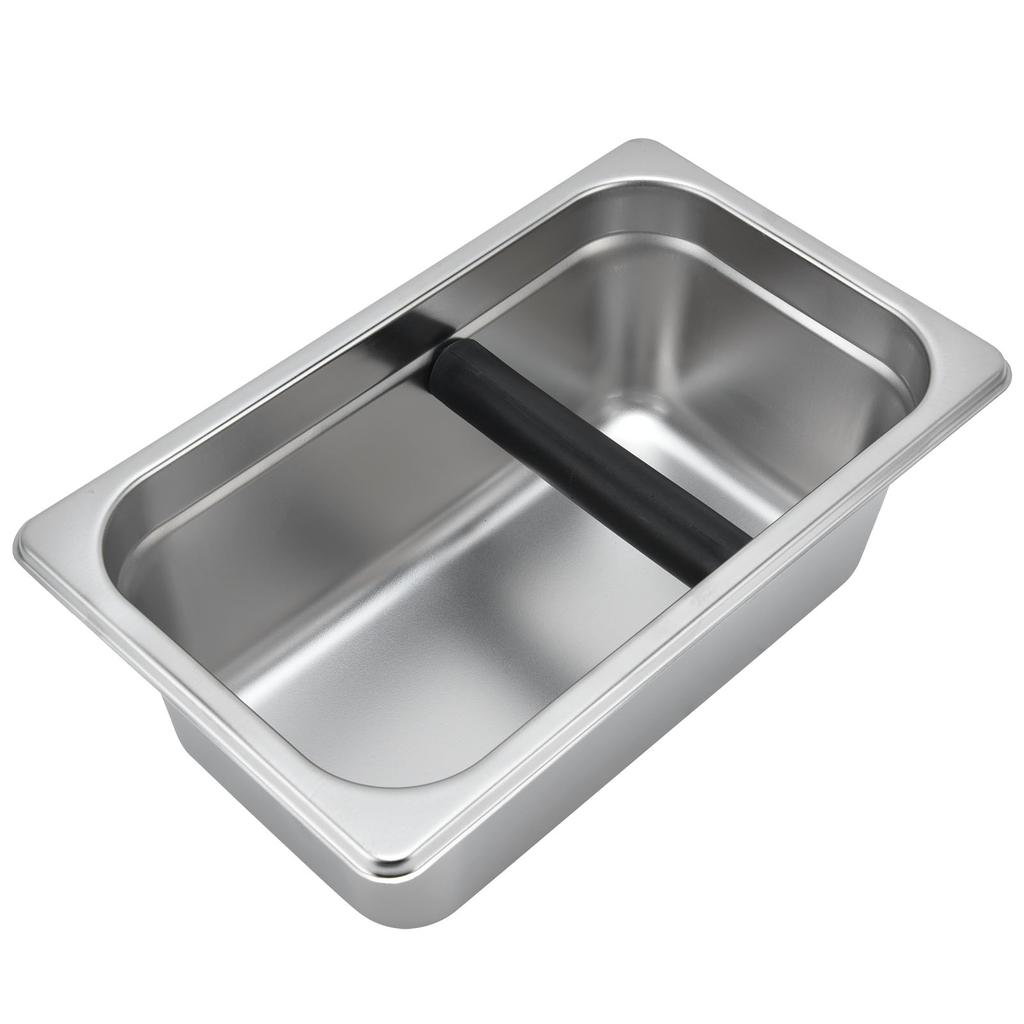 Large Coffee Knock Box Stainless Steel Coffee Grounds Container Residue Bucket Waste BinRetangular