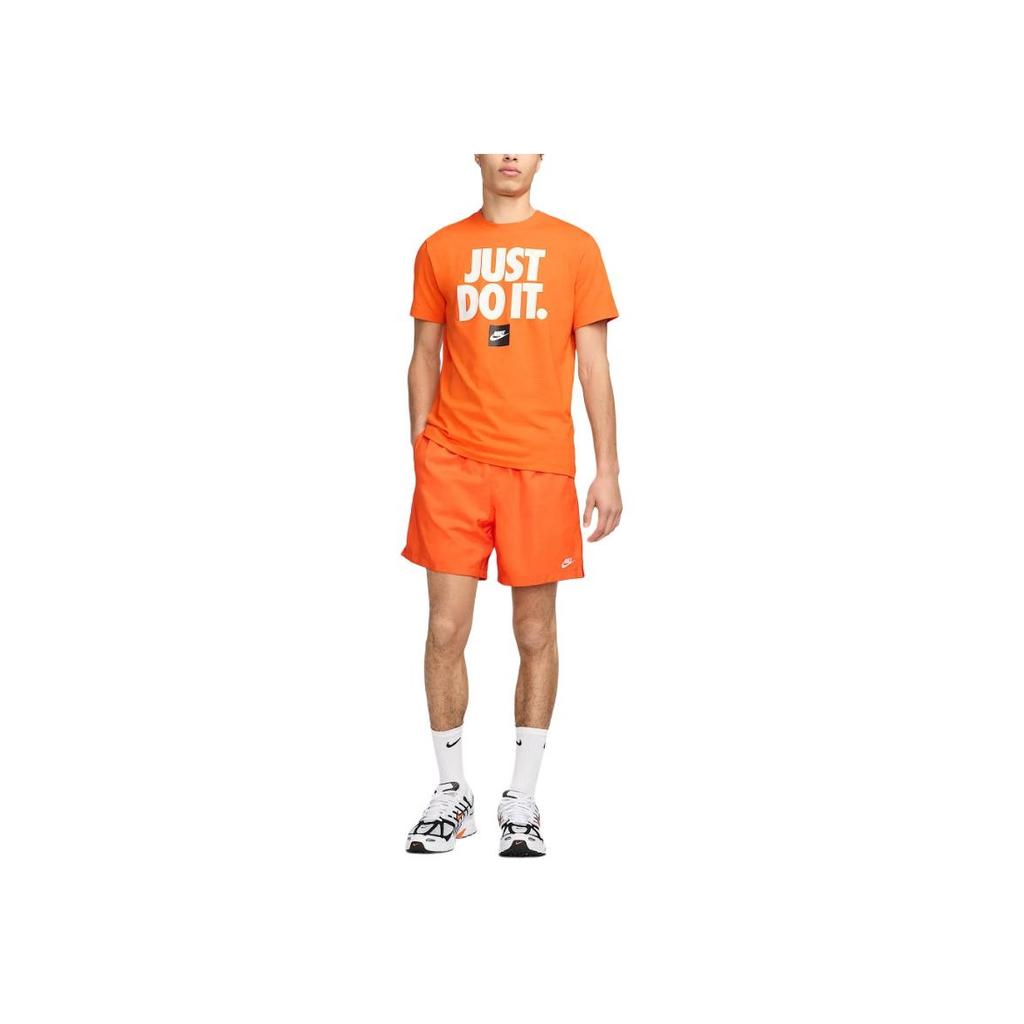Nike Einfarbige Schnürung Lockere Freizeitshorts Herrenshorts Orange FN3307-819