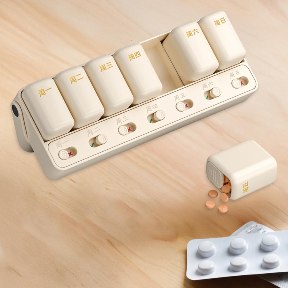 Aufbewahrungsbox Pillendose Kapazität Wöchentlicher Pillenorganisator für Reisen Staubdicht Feuchtigkeitsdicht Medikamentenbox mit Fächern für Tabletten