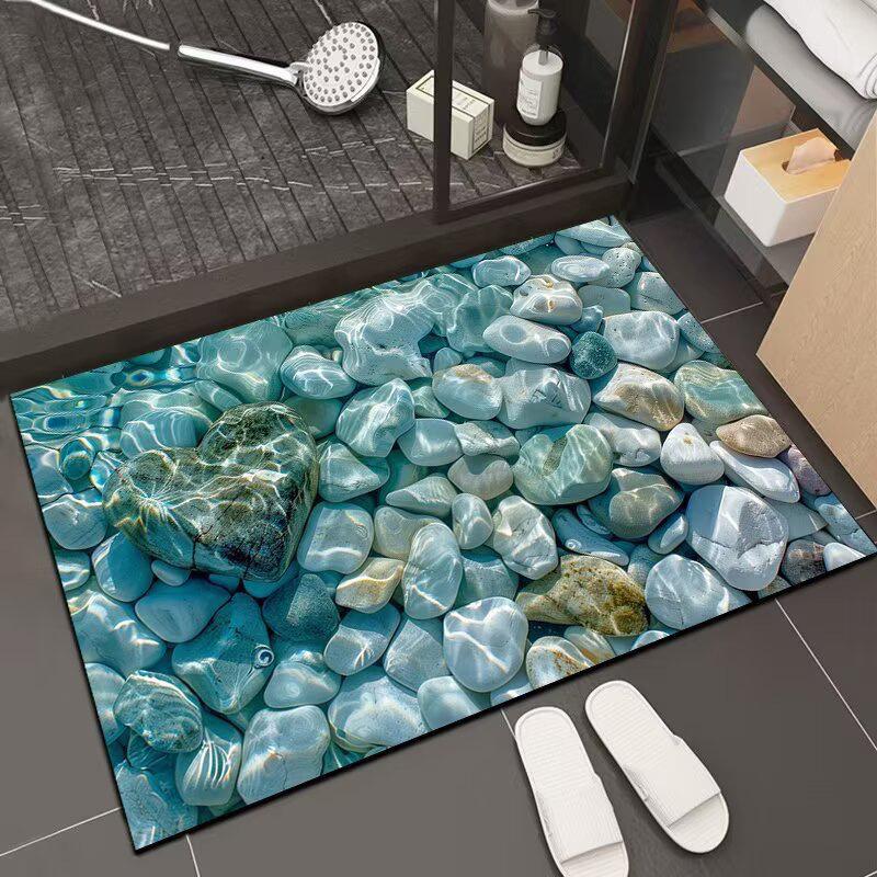 Nordic 3D Visual Stone Diatom Mud-Resistant Easy Clean Entrance Doormat