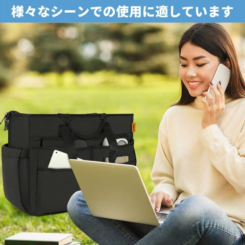 TORIBIO Tote Bag, Shoulder Bag, Large Capacity, Multiple Pockets, Tool Bag, Multifunctional, Shoulder Strap, Freestanding, Outdoor, Teacher, Nurse, Co