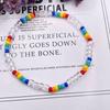 Bohemian-style rainbow Charm Bracelet with Glass Seed Beads, Spring/summer Fashion Accessory Unique Gift