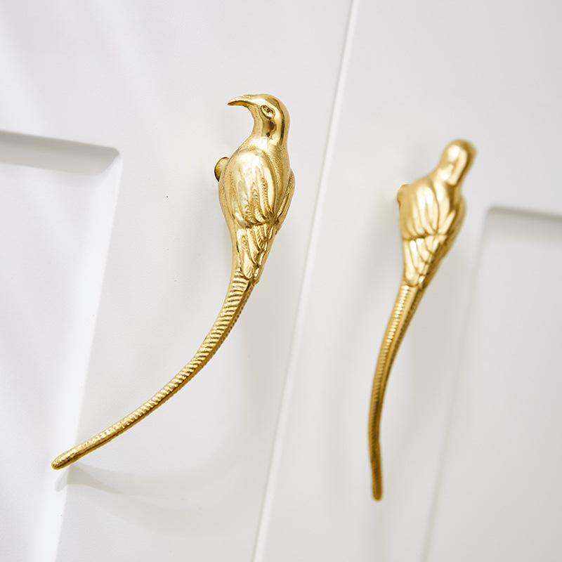 Manija Creativa de Metal para Puerta de Armario Urraca Manijas de Puerta Modernas de Latón Manijas para Armarios Zapateros Botelleros Manijas para Muebles