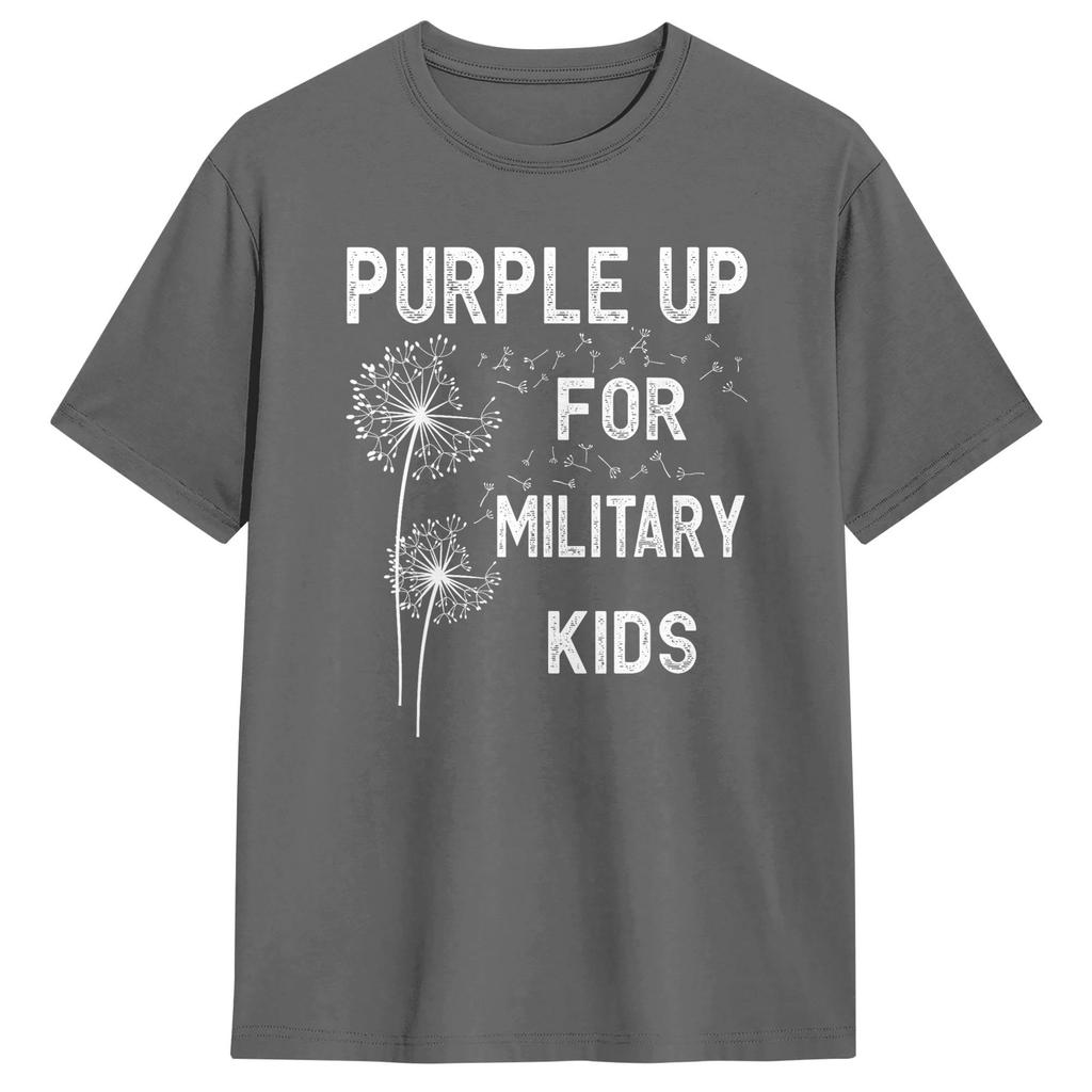Purple Up For Military Kids TShirt Summer Month Of The Military Child Cotton T Shirts For Unisexs Print Tee Shirt Clothes