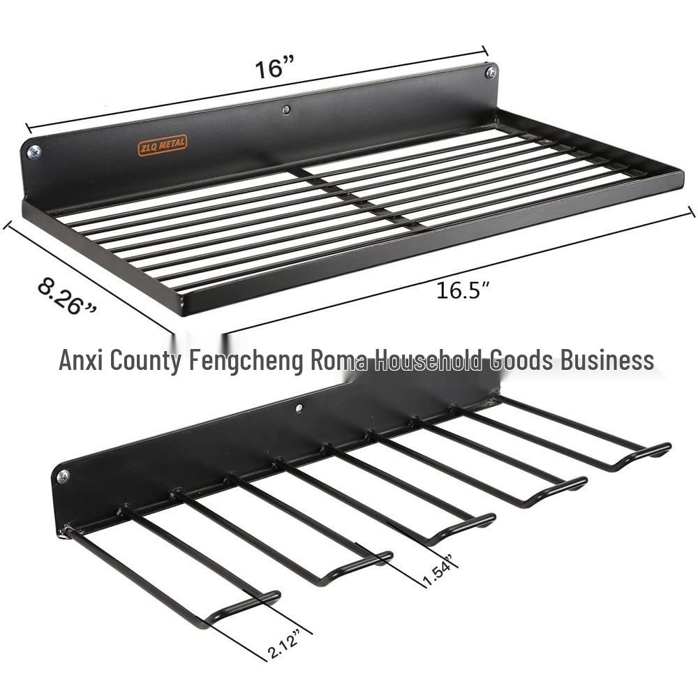 Wrought Iron Wall-Mounted Tool Rack for Drills and Screwdrivers
