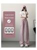 Women's High Street Pink Cargo Pants - Spring 2025 Straight-Leg, High-Waist, Loose Fit