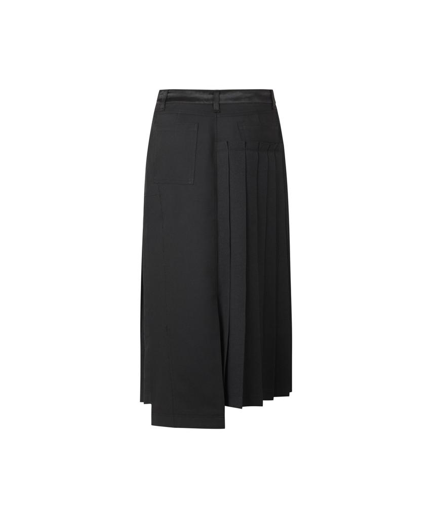 Recorde Asymmetric Pleats Half Satin Skirt Rqkaa25550Bkx