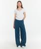Oioi Collection Denim Washed Curved Sweatpants [Light Blue]