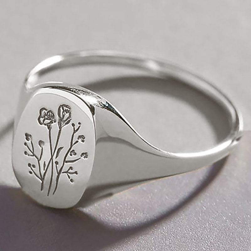 New Style Simple Temperament Versatile Rose Flower Ladies Engagement Ring