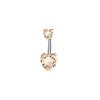 Heart Crystal Belly Button Rings Shiny Silver Stainless Steel Piercing Jewelry for Beach Holiday Accessories