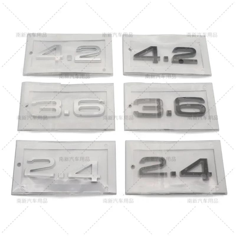 3D ABS Letters 2.4 3.6 4.2 Car Rear Trunk Tailgate Side Fender Badge Emblem Sticker Decals For Audi A4 A5 A6 A7 A8 Q3 Q5 Q7