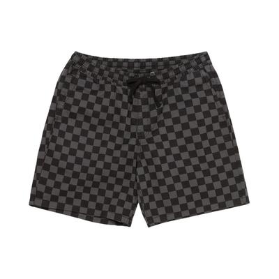 Plaid Print Lace-Up Straight Casual Shorts Men Bottoms Black VN0A5FKDKOU