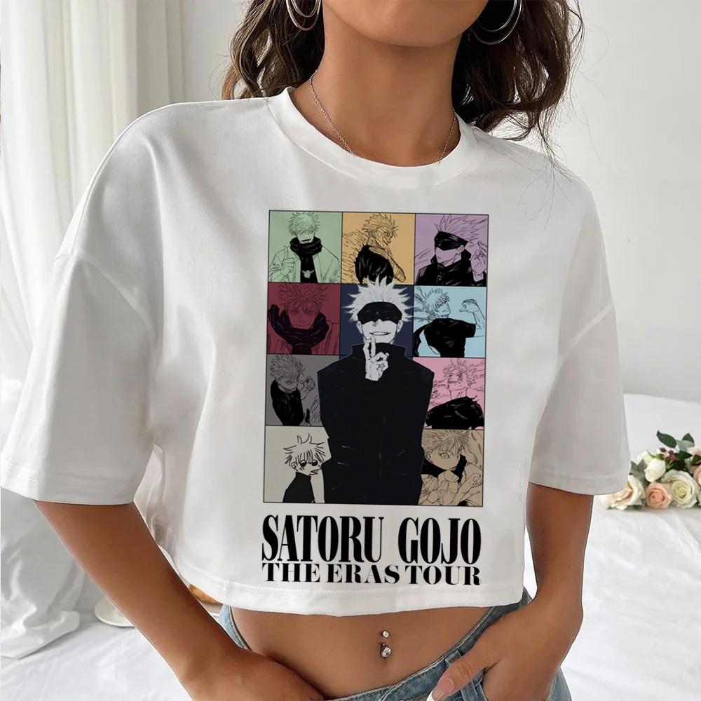 Аниме Магическая битва Годзё Рубашка Девушка Поп-культура Хип-хоп Женская Университетская Уличная одежда 2000-е Футболка Летняя Графическая Модная Аниме Готика XS