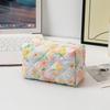 Soft Quilted Cotton Makeup Bag Women Zipper Cosmetic Organizer Handbag Portable Toiletry Case For Girls Stationery Pens Pouch