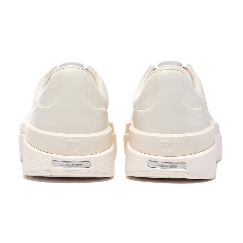 Li-Ning 1990 Leather Comfortable Versatile Non-Slip Wear-Resistant Low-Top Casual Shoes Women Casual Shoes Off-White ALHU046-1