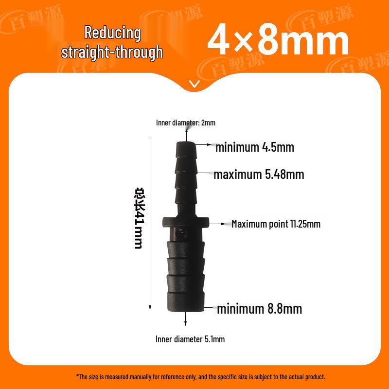 Plastic Hose Fitting: Reducing Straight-Through Barb Connector for Quick Water Pipe Connection in Fish Tanks