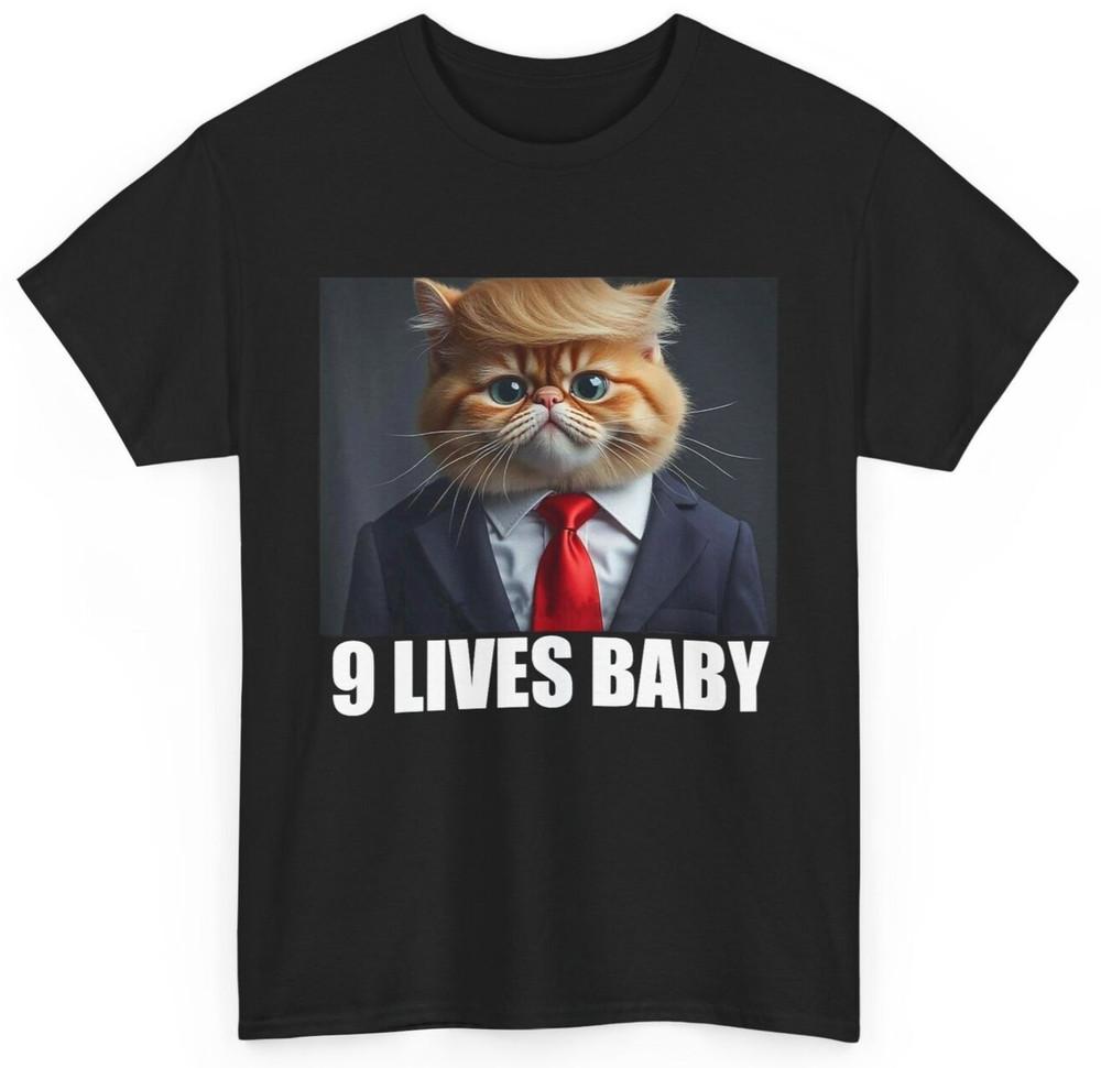 

Смешная детская футболка с котом Трампом 9 жизней L