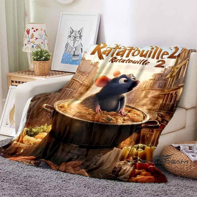 Coperta in flanella del cartone animato Ratatouille, calda e morbida per la primavera, adatta sia per uomini che per donne, bellissima coperta per il soggiorno,