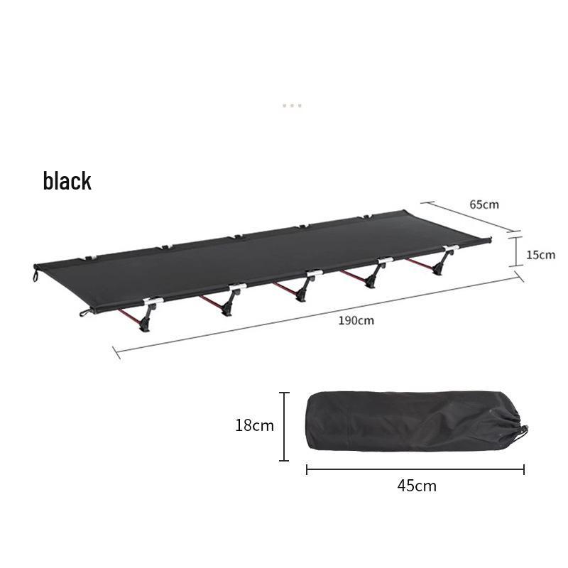 Портативная легкая алюминиевая складная походная кровать 190*65*15 cm чёрный