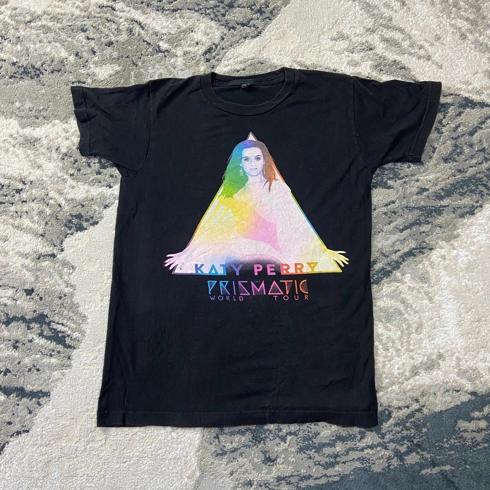 Katy Perry Prismatic World Tour Concert Tultex T Shirt Sz S Black Graphic 2XL
