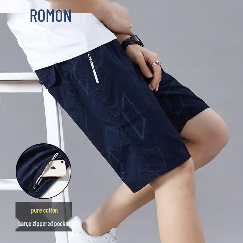 

ROMON Men s Loose Casual Cargo Beach Shorts L