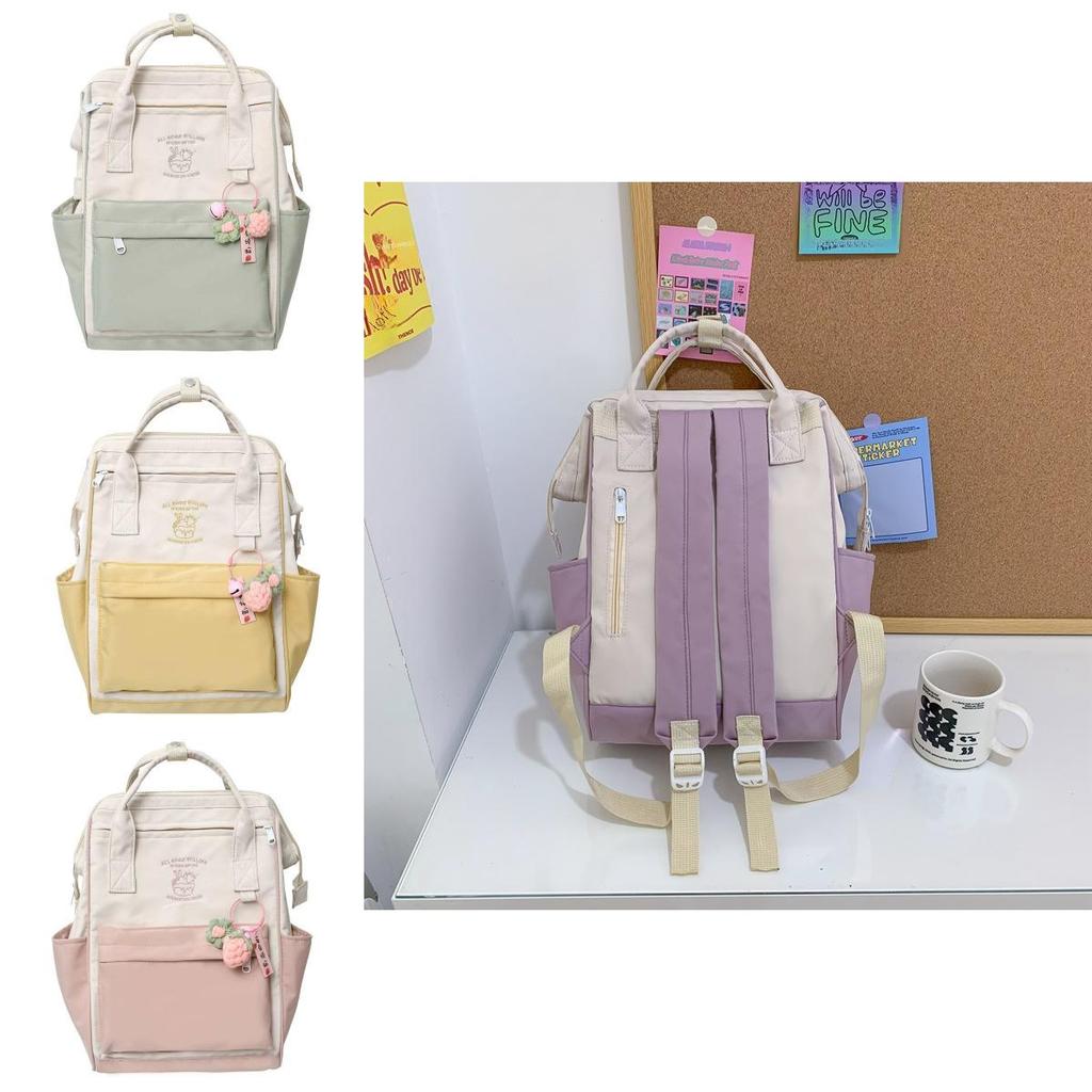 Vibrant Nylon Backpack For Girls Lightweight Waterproof Trendy Daily Use Bag