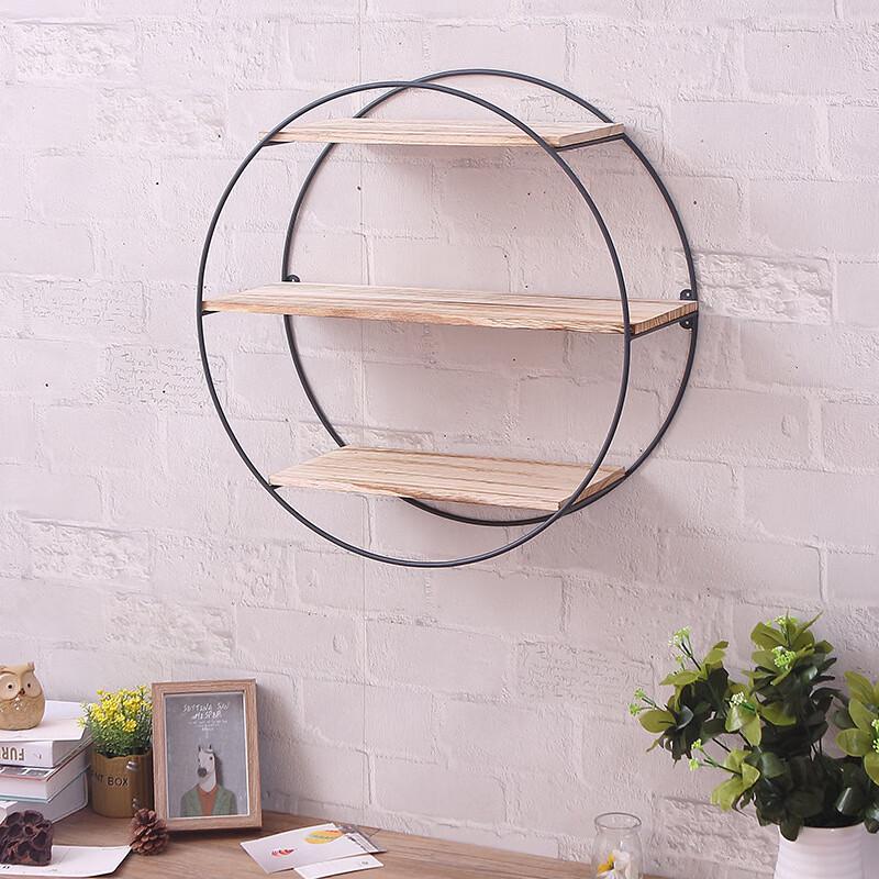 Multi-functional Round Wrought Iron Wall Shelf