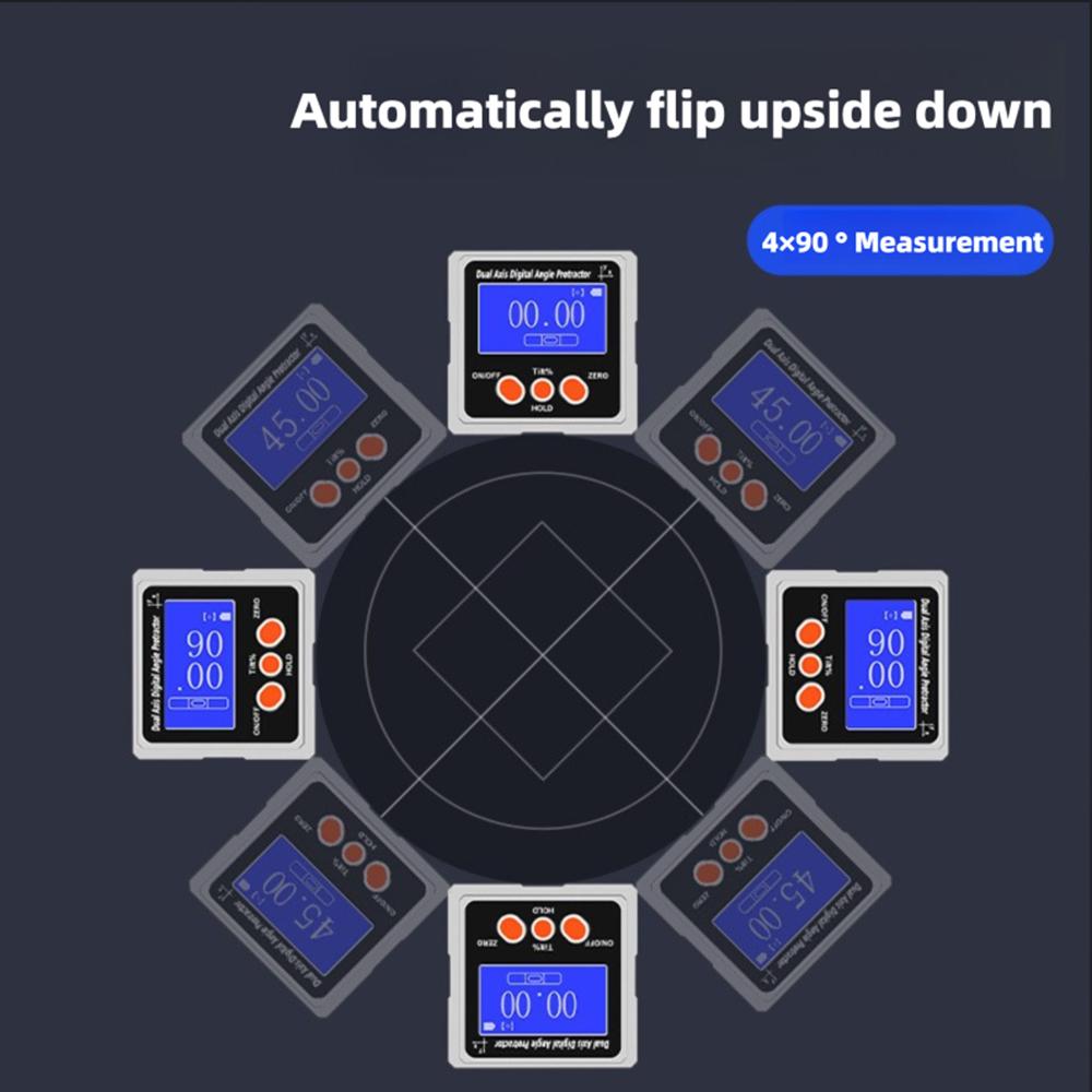 Metal Dual Axis Digital Angle Gauge Level Protractor Angle Finder Bevel Gauge Inclinometer With Backlight And Magnetic