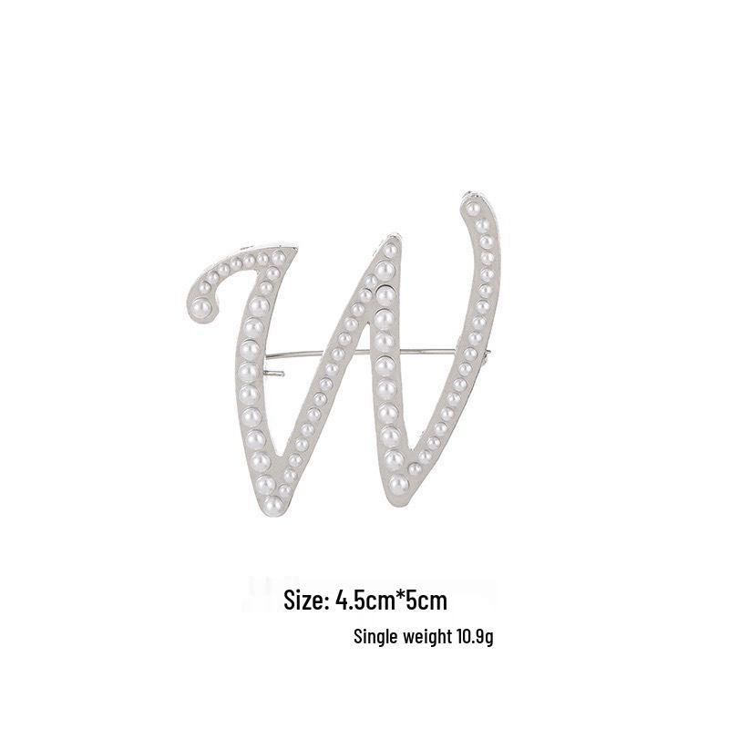 Elegantní brož s perlovým písmenem (26 písmen): Všestranný módní doplněk