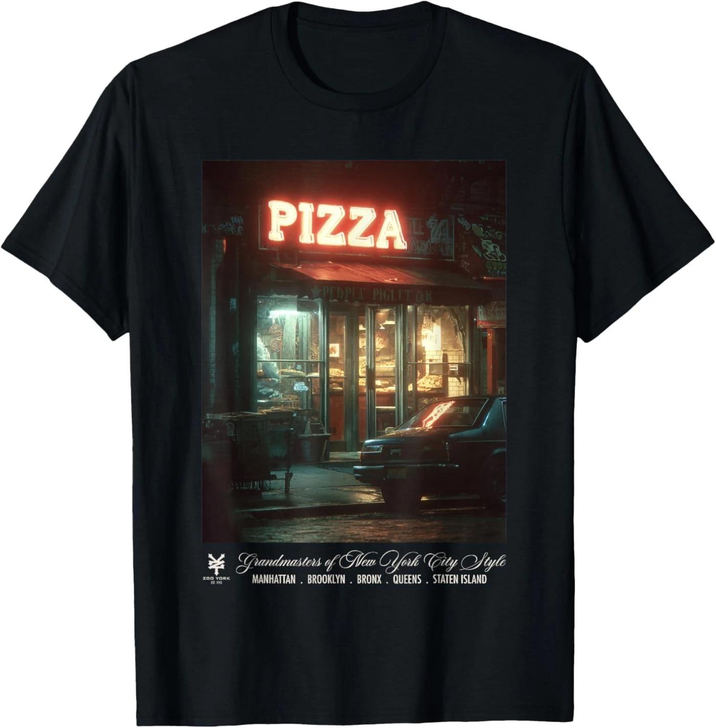 Zoo York Pizza Shop Night City Urban Neon Aesthetic T-Shirt 2XL
